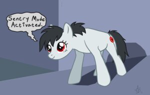 Rating: Safe Score: 0 Tags: alternate_species artificial_intelligence blackfeathr crossover detailed_background e621 equid equine female feral hasbro horse machine mammal my_little_pony ponification pony portal_(series) quadruped robot sentry_turret_(portal) solo tail toony turret turret_(portal) valve valve_corporation User: bunchy7s