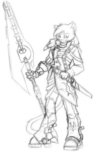 Rating: Safe Score: 0 Tags: anthro armor cybernetic_arm cybernetic_limb e621 felid glaive greaves lance male mammal melee_weapon monochrome polearm sabatons science_fiction solo sword tail tetarga weapon User: bunchy7s