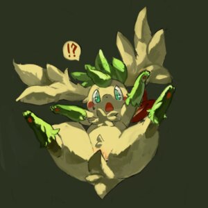 Rating: Questionable Score: 0 Tags: 1:1 ambiguous_gender e621 female feral generation_4_pokemon green_background green_eyes green_theme halsione interrobang legendary_pokemon low_res lying nintendo on_back paws pokemon pokemon_(species) shaymin simple_background sky_forme_shaymin solo User: bunchy7s