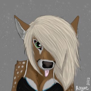 Rating: Safe Score: 0 Tags: 1:1 2012 anthro bra brown_body brown_fur clothing deer e621 female fur hair hair_over_eye mammal multicolored_eyes new_world_deer one_eye_obstructed rogue-canine solo spots tongue tongue_out underwear white-tailed_deer white_hair white_spots User: bunchy7s