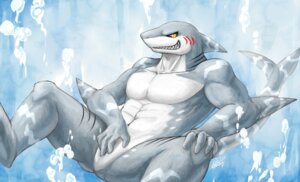 Rating: Explicit Score: 0 Tags: abs animal_genitalia anthro aquatic as40728 barazoku big_muscles black_sclera bottomwear bubble clothing e621 fish genital_slit genitals gills grin looking_at_viewer male muscular muscular_anthro muscular_male nude shark sharp_teeth shorts smile solo spread_legs spreading stripes tail teeth water yellow_eyes User: bunchy7s