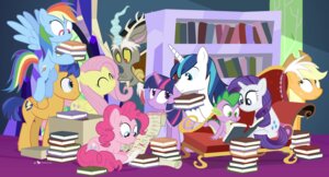 Rating: Safe Score: 0 Tags: 2014 applejack_(mlp) blue_body blue_feathers blue_fur book book_stack checklist chimera discord_(mlp) dm29 draconequus dragon e621 earth_pony equid equine feathered_wings feathers female feral flash_sentry_(mlp) fluttershy_(mlp) friendship_is_magic fur group hair hasbro holding_book holding_list holding_object holding_paper holding_stack horn horse list looking_at_book looking_at_object male mammal multicolored_hair my_little_pony mythological_creature mythological_equine mythological_scalie mythology open_book paper pegasus physical_list pinkie_pie_(mlp) pony purple_body purple_fur purple_hair rainbow_dash_(mlp) rainbow_hair rarity_(mlp) scalie shining_armor_(mlp) spike_(mlp) stack strikethrough tail twilight_sparkle_(mlp) two_tone_hair unicorn winged_unicorn wings User: bunchy7s