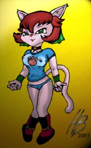 Rating: Questionable Score: 0 Tags: anthro brown_hair clawdia_dia clothed clothing domestic_cat e621 felid feline felis female fighting_foodons fully_clothed hair hentai_boy_(artist) low_res mammal nipple_outline skimpy solo tail User: bunchy7s