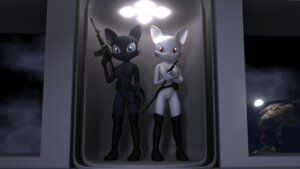 Rating: Explicit Score: 0 Tags: 16:9 3d_(artwork) anthro belt black_body black_fur blue_eyes boots breasts clothing destiny_(character) destiny_blackmoon digital_media_(artwork) domestic_cat duo e621 ear_piercing felid feline felis female footwear fur genitals gun hi_res kittie mammal melee_weapon nipples nude piercing ranged_weapon red_eyes shoes sibling_(lore) sister_(lore) sisters_(lore) space standing sword tail vulva weapon white_body white_fur widescreen User: bunchy7s