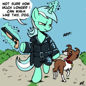Rating: Safe Score: 0 Tags: 1:1 canid canine canis clothing coat crossover detailed_background digital_media_(artwork) domestic_dog duo e621 english_text equid equine female feral friendship_is_magic gun hasbro horn leather lyra_heartstrings_(mlp) madmax mammal megasweet my_little_pony mythological_creature mythological_equine mythology parody quadruped ranged_weapon shotgun tail text toony topwear unicorn weapon winona_(mlp) User: bunchy7s