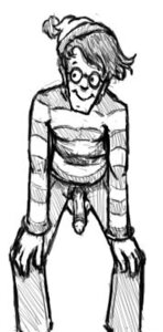 Rating: Explicit Score: 0 Tags: 1boy clothed dick_out front_view glasses greyscale hands_on_knees jubell leaning_forward male male_only monochrome open_fly penis penis_out rule34 smile solo standing striped_shirt toony waldo where's_waldo User: bunchy7s