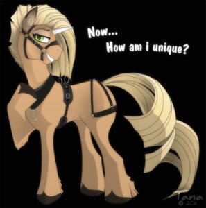 Rating: Safe Score: 0 Tags: 2011 bdsm black_background blonde_hair bridle e621 english_text equid equine female feral fur green_eyes hair hooves horn looking_at_viewer mammal mythological_creature mythological_equine mythology petplay ponyplay quadruped roleplay simple_background smile solo tail tan_body tan_fur tanathy tanathy_(character) text toony unicorn User: bunchy7s