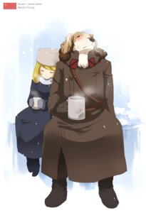 Rating: Safe Score: 0 Tags: anthro blonde_hair blush boots borzoi canid canine canis clothed clothing coat coffee_mug container cup domestic_dog duo e621 english_text eyes_closed female fingerless_gloves footwear fully_clothed fur gloves hair handwear hat headgear headwear holding_container holding_cup holding_object human hunting_dog kubikitsune male mammal mittens outside russia russian shoes sighthound sitting size_difference smile snow snowing soviet_union steam tan_body tan_fur text topwear ushanka white_body white_fur User: bunchy7s