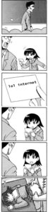 Rating: Explicit Score: 0 Tags: azumanga_daiou clothed_sex clothing comic female glasses highres kimura monochrome rule34 skirt tomo_takino User: bunchy7s