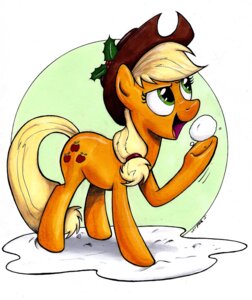 Rating: Safe Score: 0 Tags: 2012 absurd_res applejack_(mlp) blonde_hair clothing cowboy_hat e621 earth_pony equid equine female feral friendship_is_magic green_eyes hair hasbro hat headgear headwear hi_res horse mammal mattings my_little_pony pony quadruped snow snowball solo tail User: bunchy7s