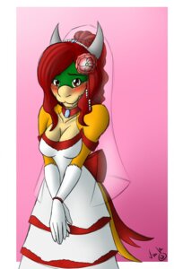 Rating: Safe Score: 0 Tags: anthro blush breasts brown_eyes cleavage clothed clothing dragon_koopa dress e621 fan_character female gillian_(luircin) hair hi_res horn itsuko103 koopa mario_bros nintendo non-mammal_breasts ponytail red_hair scalie solo wedding_dress User: bunchy7s