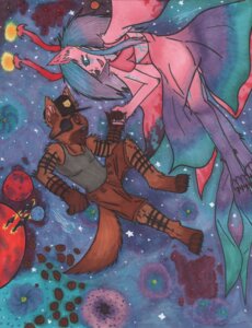 Rating: Safe Score: 0 Tags: absurd_res alien antennae_(anatomy) anthro asteroid blue_eyes blue_hair canid canine canis clothing detailed_background domestic_dog duo e621 eye_patch eyewear female hair hat headgear headwear hi_res killerandladypawpaw male mammal multicolored_hair planet purple_hair red_eyes space spacecraft sparklefur star tail toony two_tone_hair vehicle User: bunchy7s