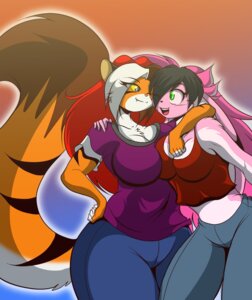 Rating: Safe Score: 0 Tags: anthro bangs big_breasts big_ears black_hair black_nose bottomwear breast_squish breasts chest_tuft cleavage clothed clothing denim denim_bottomwear denim_clothing duo e621 felid female floppy_ears fur green_eyes hair hug huge_breasts jeans lagomorph leporid long_ears long_hair mammal mastergodai multicolored_body multicolored_fur multicolored_hair one_eye_closed pantherine pants pink_body pink_fur pink_hair rabbit rascals reiko_usagi shirt smile squish standing stripes tank_top thick_thighs tiger topwear tuft two_tone_body two_tone_fur two_tone_hair white_body white_fur wide_hips User: bunchy7s