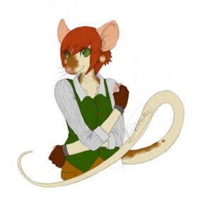 Rating: Safe Score: 0 Tags: amelia_(balddumborat) anthro belsevuka biped clothed clothing e621 ear_piercing female gloves green_eyes hair handwear looking_at_viewer mammal murid murine orange_hair piercing pose rat rodent simple_background solo standing tail User: bunchy7s