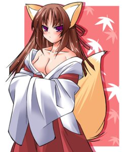 Rating: Safe Score: 0 Tags: animal_humanoid asian_clothing bare_shoulders bottomwear breasts brown_hair canid canid_humanoid canine canine_humanoid cleavage clothed clothing dipstick_tail e621 east_asian_clothing female fox fox_humanoid fur hair hakama haori humanoid japanese_clothing junyou_maru mammal mammal_humanoid markings miko_outfit multicolored_tail orange_body orange_fur purple_eyes red_bottomwear red_clothing red_hakama shrine_maiden solo tail tail_markings white_body white_fur white_haori User: bunchy7s