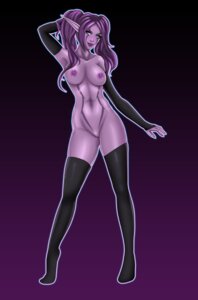 Rating: Explicit Score: 0 Tags: blizzard_entertainment breasts e621 elf female front_view genitals gradient_background hair hi_res humanoid latex looking_at_viewer night_elf nipples not_furry nude pose purple_body purple_hair purple_skin simple_background sleeves smile smirk solo standing vulva warcraft yuviel User: bunchy7s