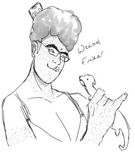 Rating: Questionable Score: 0 Tags: afro domestic_pet duo e621 feral greyscale half-length_portrait human humor imminent_bestiality imminent_rape imminent_sex kinky_hair male mammal meme monochrome mustelid musteline portrait shitpost tail true_musteline unknown_artist weasel weasels_ripped_my_flesh User: bunchy7s