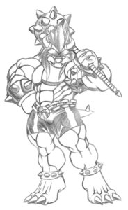 Rating: Safe Score: 0 Tags: anthro biped bowser claws clothing e621 fangs horn koopa looking_at_viewer male mario_bros monochrome muscular muscular_anthro muscular_male nintendo reptile scalie sketch solo spikes standing teeth tight_clothing tkc2021 weapon User: bunchy7s