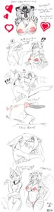 Rating: Questionable Score: 0 Tags: accidental_lesbian anthro areola areola_slip argument big_breasts black_and_white_and_red blush breasts canid canine comic daigo duo e621 english_text felid female female/female french_kissing heart_symbol hi_res kissing mammal nipples pubes red_nipples six_frame_image spot_color surprise_kiss tail text wide_hips zig_zag User: bunchy7s