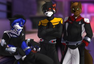Rating: Safe Score: 0 Tags: ailurid anthro avwolf black_hair blue_eyes blue_hair brown_eyes brown_hair canid canine canis clothing crossed_arms e621 futuristic green_eyes group hair looking_at_viewer male mammal red_panda sapphwolf sapphwolf_(character) sitting standing star_trek star_trek_online tail uniform wolf User: bunchy7s