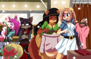 Rating: Safe Score: 0 Tags: 2014 anthro bag belt black_hair blue_eyes bottomwear breasts brown_body brown_fur brown_hair brown_nose canid canine canis chain cleavage clothed clothes_hanger clothing clothing_store digital_media_(artwork) domestic_cat domestic_dog dress e621 ear_piercing eyes_closed fangs felid feline felis female fitting_room fur grey_body grey_fur group hair hat headgear headwear heart_symbol hi_res inside jacket lana_(layne) layne_(character) long_hair mammal mel_(layne) pants piercing pink_body pink_hair pink_nose pink_skin rinna_(layne) shirt shopping skirt sssonic2 store teeth topwear yellow_body yellow_fur User: bunchy7s