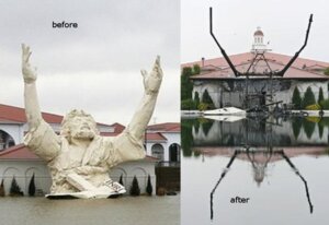 Rating: Safe Score: 0 Tags: before_and_after disaster e621 grandfathered_content human jesus_christ male mammal multiple_images not_furry real religion sculpture sculpture_(artwork) solo statue traditional_media_(artwork) unknown_artist where_is_your_god_now User: bunchy7s