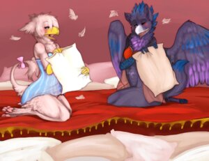 Rating: Questionable Score: 0 Tags: 2011 accessory anthro avian beak bed blush bottomless bow_(feature) bow_accessory bow_ribbon bra clothed clothing duo e621 feathered_wings feathers female furgonomics furniture gryphon hoot_(artist) hoot_(character) mythological_avian mythological_creature mythology one_eye_closed pillow pillow_fight ribbons tail tail_accessory tail_bow tail_ribbon underwear wings User: bunchy7s