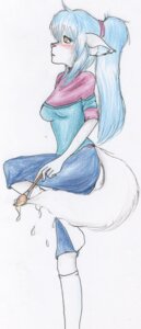 Rating: Safe Score: 0 Tags: anthro artist blue_hair blush brush canid canine e621 female fluffy fluffy_tail fox hair hi_res long_hair mammal midorikazeneko paintbrush simple_background solo surrealism tail white_background yellow_eyes User: bunchy7s