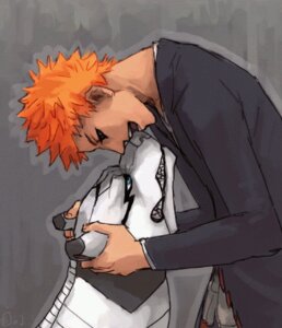 Rating: Safe Score: 0 Tags: adjuchas asian_mythology bite bleach_(series) deity duo e621 east_asian_mythology eye_contact felid grimmjow_jaegerjaquez hair hollow_(bleach) ichigo_kurosaki japanese_mythology looking_at_another low_res male mammal mythology orange_hair pantherine shinigami shinigami_uniform simple_background User: bunchy7s