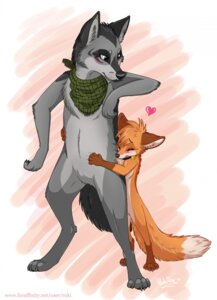 Rating: Safe Score: 0 Tags: 2014 anthro blush canid canine canis clothing collar digital_media_(artwork) djakuma duo e621 female fox fur grey_body grey_fur grey_hair hair heart_symbol hi_res hug kerchief male mammal ruki_(rukifox) rukifox semi-anthro size_difference wolf User: bunchy7s