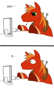 Rating: Safe Score: 0 Tags: big_macintosh_(mlp) comic compression_artifacts computer e621 earth_pony electronics equid equine feral freckles friendship_is_magic furniture green_eyes hasbro hooves horse male mammal my_little_pony orange_body plow_yoke pony reaction_image simple_background snakedakyoot solo table white_background User: bunchy7s