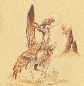 Rating: Safe Score: 0 Tags: 2011 ambiguous_gender asian avian beak bird cigarette cuculiform desert e621 feral heather_bruton monochrome new_world_ground_cuckoo night outside roadrunner smoke smoking solo User: bunchy7s