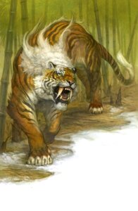 Rating: Safe Score: 0 Tags: ambiguous_gender bamboo bamboo_tree detailed detailed_background e621 fangs felid feral g.river ham-on hi_res mammal open_mouth pantherine paws plant prehistoric_species realistic saber-toothed_tiger sabertooth_(anatomy) solo stripes tail teeth tiger tree walking whiskers yellow_eyes User: bunchy7s