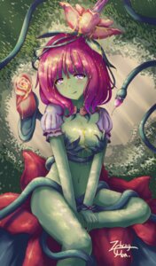 Rating: Safe Score: 0 Tags: alraune breasts cleavage clothed clothing e621 elemental_creature european_mythology female flora_fauna flower green_body green_skin hair hi_res licking licking_lips licking_own_lips looking_at_viewer monster mythology non-mammal_breasts pink_hair plant purple_eyes purple_hair self_lick smile solo tongue tongue_out z-chenghan User: bunchy7s