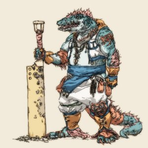 Rating: Safe Score: 0 Tags: 1:1 3_toes anthro bag blue_body broadsword claws clothed clothing crocodile crocodilian e621 feet fingerless_gloves gloves handwear holding_melee_weapon holding_object holding_sword holding_weapon male melee_weapon open_mouth planted_weapon reptile scalie simple_background solo sword tail toes topwear uchida_shuusann uchider vest weapon white_background User: bunchy7s