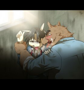 Rating: Questionable Score: 0 Tags: 5_fingers after_kiss anthro anthro_on_anthro arm_grab athletic athletic_anthro athletic_male black_bars black_eyebrows black_hair black_nose blue_clothing blue_dress_shirt blue_shirt blue_topwear bodily_fluids brown_body brown_eyes brown_fur canid canine clothed clothed_anthro clothed_male clothing domestic_pig duo e621 eyebrows facial_scar fingers forced front_view frown fur grin hair hand_on_another's_shoulder hand_on_shoulder humanoid_hands interspecies kemono letterbox light_body light_fur male male/male male_anthro mammal narrowed_eyes open_clothing open_dress_shirt open_mouth open_shirt open_topwear pink_tongue restrained rolled_up_sleeves saliva saliva_string scar sexual_assault sharp_teeth shirt slightly_chubby slightly_chubby_anthro slightly_chubby_male smile snout standing suid suine sus_(pig) tears teeth thick_eyebrows tongue tongue_out topwear tusks unknown_artist white_body white_dress_shirt white_fur white_sclera window wrist_grab User: bunchy7s