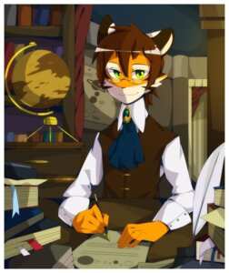 Rating: Safe Score: 0 Tags: border brown_hair e621 eyewear felid glasses green_eyes hair male mammal oouyuki_benten pantherine saba solo stripes tiger white_border User: bunchy7s