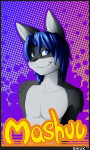 Rating: Questionable Score: 0 Tags: 2012 abstract_background anthro black_border black_nose blue_eyes blue_hair border character_name e621 felid front_view fur grey_body grey_fur hair hi_res looking_aside male mammal mashuu nude shiuk smile solo text white_body white_fur User: bunchy7s