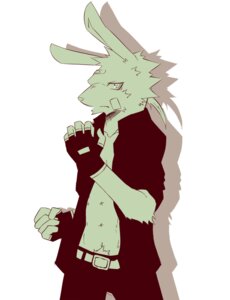 Rating: Safe Score: 0 Tags: anthro band-aid bandage belt clothed clothing e621 fist gloves handwear lagomorph leporid looking_at_viewer male mammal open_clothing open_shirt open_topwear pubes rabbit shirt silverio simple_background solo topwear white_background User: bunchy7s