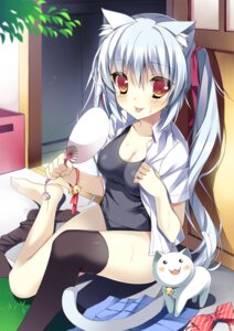 Rating: Safe Score: 0 Tags: :3 :d accessory animal_humanoid bell black_clothing black_legwear bodily_fluids bottomwear breasts cat_humanoid cat_tail cleavage clothed clothing collar domestic_cat duo e621 felid felid_humanoid feline feline_humanoid felis female grey_hair hair hair_accessory hair_ribbon hand_fan hi_res humanoid legwear long_hair looking_at_viewer mammal mammal_humanoid masushita_ito open_clothing open_mouth open_shirt open_topwear partially_clothed red_eyes ribbons school_swimsuit shirt sitting skirt smile sweat swimwear thigh_highs tongue tongue_out topwear uchiwa_fan User: bunchy7s