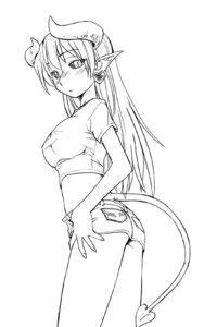 Rating: Safe Score: 0 Tags: 5_fingers astaroth black_and_white black_sclera blush bottomwear clothed clothing demon denim denim_clothing e621 ear_piercing female fingers hair horn humanoid humanoid_hands humanoid_pointy_ears long_hair looking_aside looking_at_viewer midriff monochrome not_furry piercing pockets pointy_ears pupils shirt shorts side_view simple_background slit_pupils solo spade_tail standing tail thumb_in_pocket topwear unknown_artist white_background User: bunchy7s
