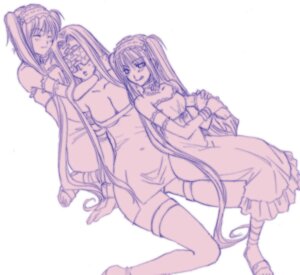 Rating: Explicit Score: 0 Tags: 3girls blindfold breasts cleavage clothed_navel dress euryale euryale_(fate) fate/hollow_ataraxia fate/stay_night fate_(series) female female_only hug hug_from_behind kneeling large_breasts medusa_(fate) monochrome rule34 shidatsu_takayuki sitting small_breasts stheno_(fate) thighhighs white_background User: bunchy7s