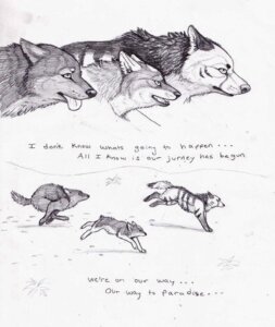 Rating: Safe Score: 0 Tags: ambiguous_gender canid canine canis comic coop_(wrng) dialogue digitigrade e621 english_text feral fur graphite_(artwork) greyscale group mammal monochrome natsume_(wrng) natsumewolf quadruped rikku simple_background tail text traditional_media_(artwork) white_background wolf wolf's_rain wolf's_rain_next_generation User: bunchy7s