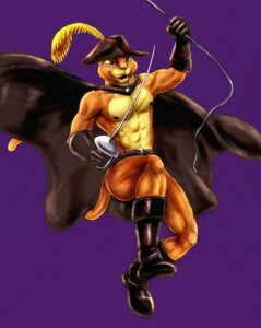 Rating: Questionable Score: 0 Tags: abs anthro belt bleakcat boots cape clothed clothing domestic_cat dreamworks e621 felid feline felis footwear fur hat headgear headwear loose_feather male mammal melee_weapon nipples orange_body orange_fur purple_background puss_in_boots_(dreamworks) puss_in_boots_(franchise) rapier shoes shrek_(series) simple_background solo swinging sword topless weapon yellow_body yellow_eyes yellow_fur User: bunchy7s