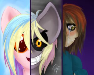 Rating: Safe Score: 0 Tags: 5:4 absurd_res bodily_fluids crying digital_media_(artwork) dual_persona duality e621 equid equine female grin group hasbro hi_res horse human mammal my_little_pony pony rainbowdevice1191 rape_face sad smile split_personality split_screen tears what what_has_magic_done User: bunchy7s
