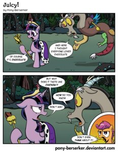 Rating: Safe Score: 0 Tags: 2013 antlers blue_body blue_feathers candy cape chimera chocolate clothing comic crown dessert detailed_background dialogue discord_(mlp) draconequus e621 english_text equid equine feathered_wings feathers female feral food forest friendship_is_magic fur grass group hair hasbro headgear hi_res horn humor levitation mammal membrane_(anatomy) membranous_wings multicolored_hair my_little_pony mythological_creature mythological_equine mythology orange_body orange_feathers outside pegasus plant pony-berserker purple_body purple_eyes purple_feathers purple_fur purple_hair red_eyes scepter scootaloo_(mlp) shrub speech_bubble text thorn thorns tongue tongue_out tree twilight_scepter_(mlp) twilight_sparkle_(mlp) two_tone_hair url winged_unicorn wings User: bunchy7s