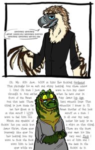 Rating: Questionable Score: 0 Tags: accipitrid accipitriform alligator alligatorid anthro avian beak bird bite biting_lip biting_own_lip blue_eyes blush brown_body brown_feathers crocodilian dialogue duo e621 eagle english_text eyewear feathered_wings feathers female glasses green_body green_scales hi_res humor jesie jesie_(character) lips looking_at_viewer male philippine_eagle profanity reptile scales scalie self_bite smile tan_body tan_feathers text the_truth wall_of_text wings User: bunchy7s