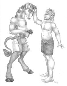Rating: Questionable Score: 0 Tags: 2013 anthro boxers_(clothing) clothed clothing duo e621 eyewear facial_hair fur giraffe giraffid glasses horn human humanoid_pointy_ears male mammal monochrome ossicone pointy_ears sabretoothed_ermine simple_background topless traditional_media_(artwork) transformation underwear User: bunchy7s