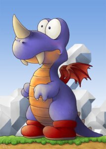 Rating: Safe Score: 0 Tags: 2010 anthro biped clothing dinosaur dragon e621 fangs footwear horn hybrid male mario_bros membrane_(anatomy) membranous_wings mythological_creature mythological_scalie mythology nintendo prehistoric_species reptile rex_(mario) ribera scalie shoes solo super_mario_world tail teeth wings User: bunchy7s