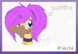 Rating: Safe Score: 0 Tags: 2008 anatid anseriform avian beak beak_piercing big_eyes bird blue_eyes border character_name directional_arrow duck e621 facial_piercing furgonomic_piercing furgonomics hair looking_aside male piercing purple_border purple_hair revan royal-pain-in-the-ass short_hair simple_background solo text white_background User: bunchy7s